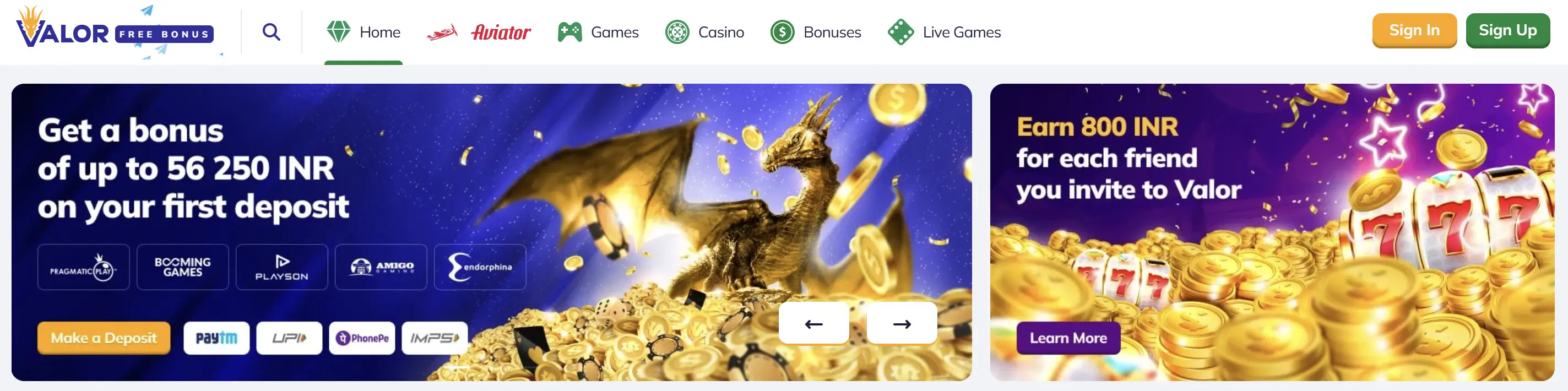 Valor casino login