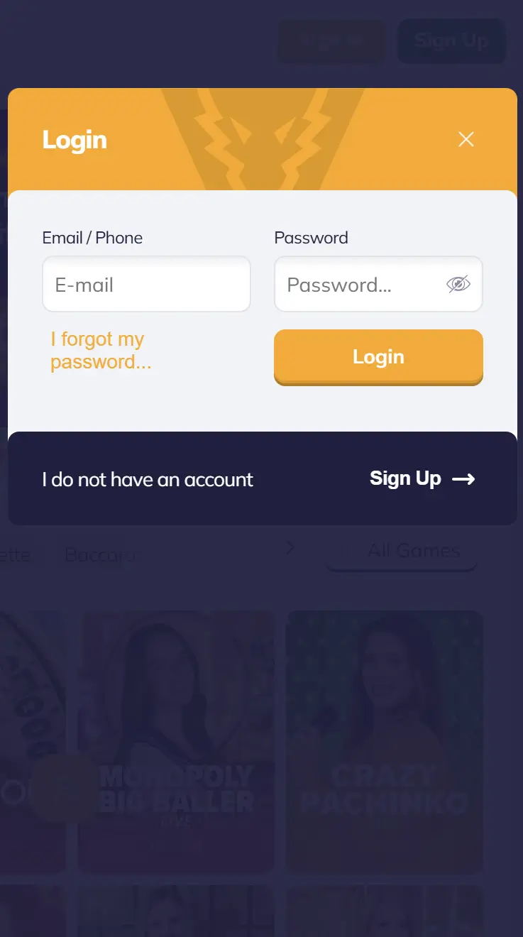 Valor casino app login